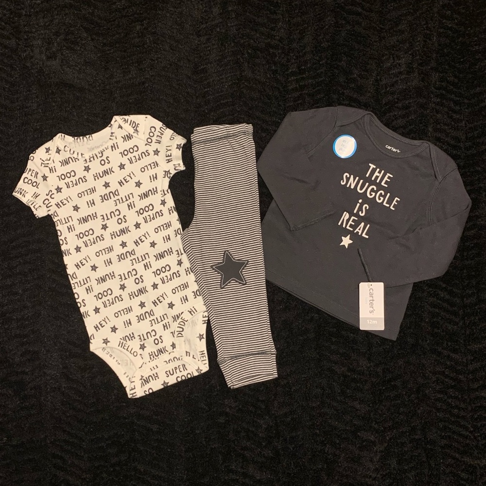 🟣 CARTER’S BABY BOY 3-PIECE SET
